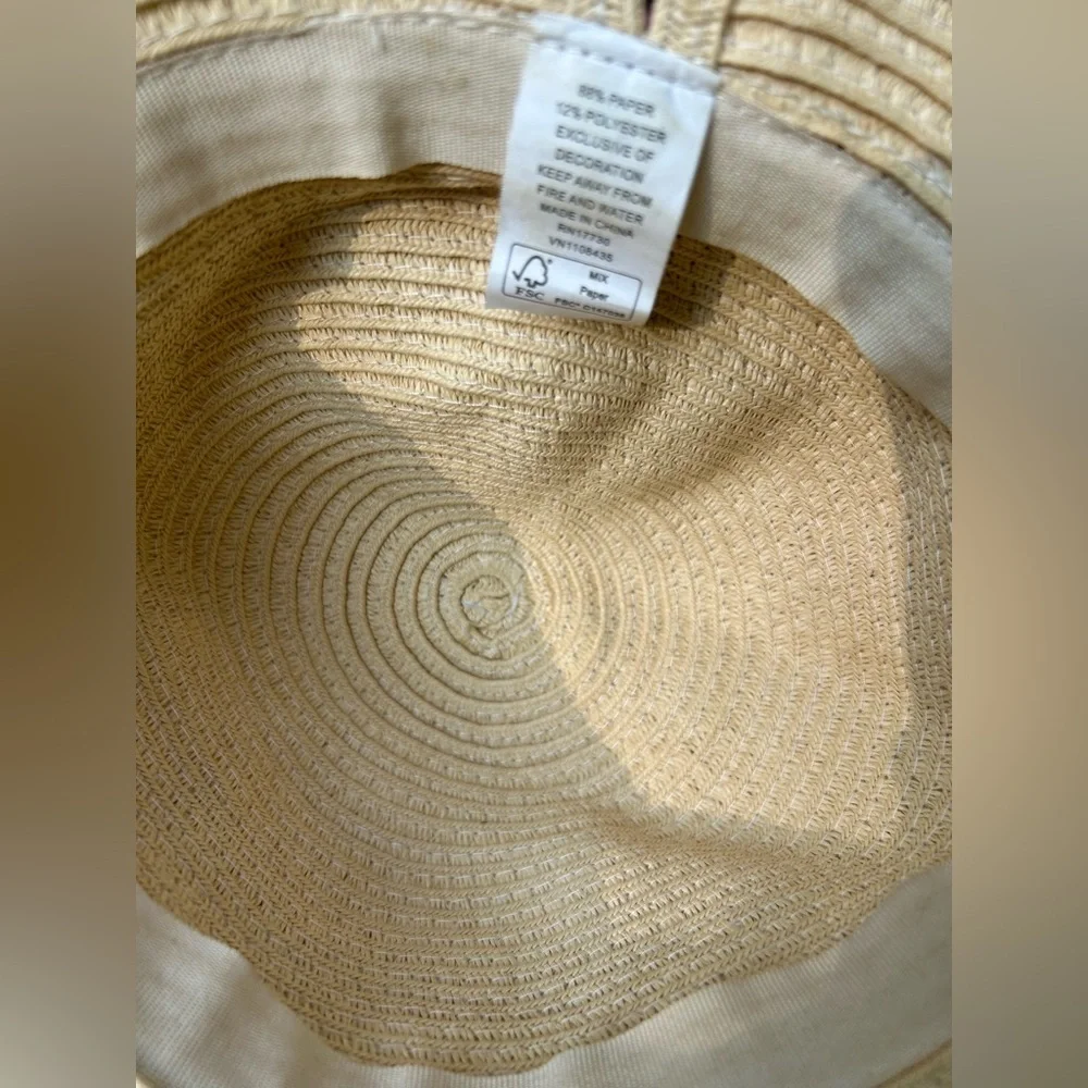 Floral Straw Sun Beach Gardening Hat | Toddler Girl | Fits 2T–4T